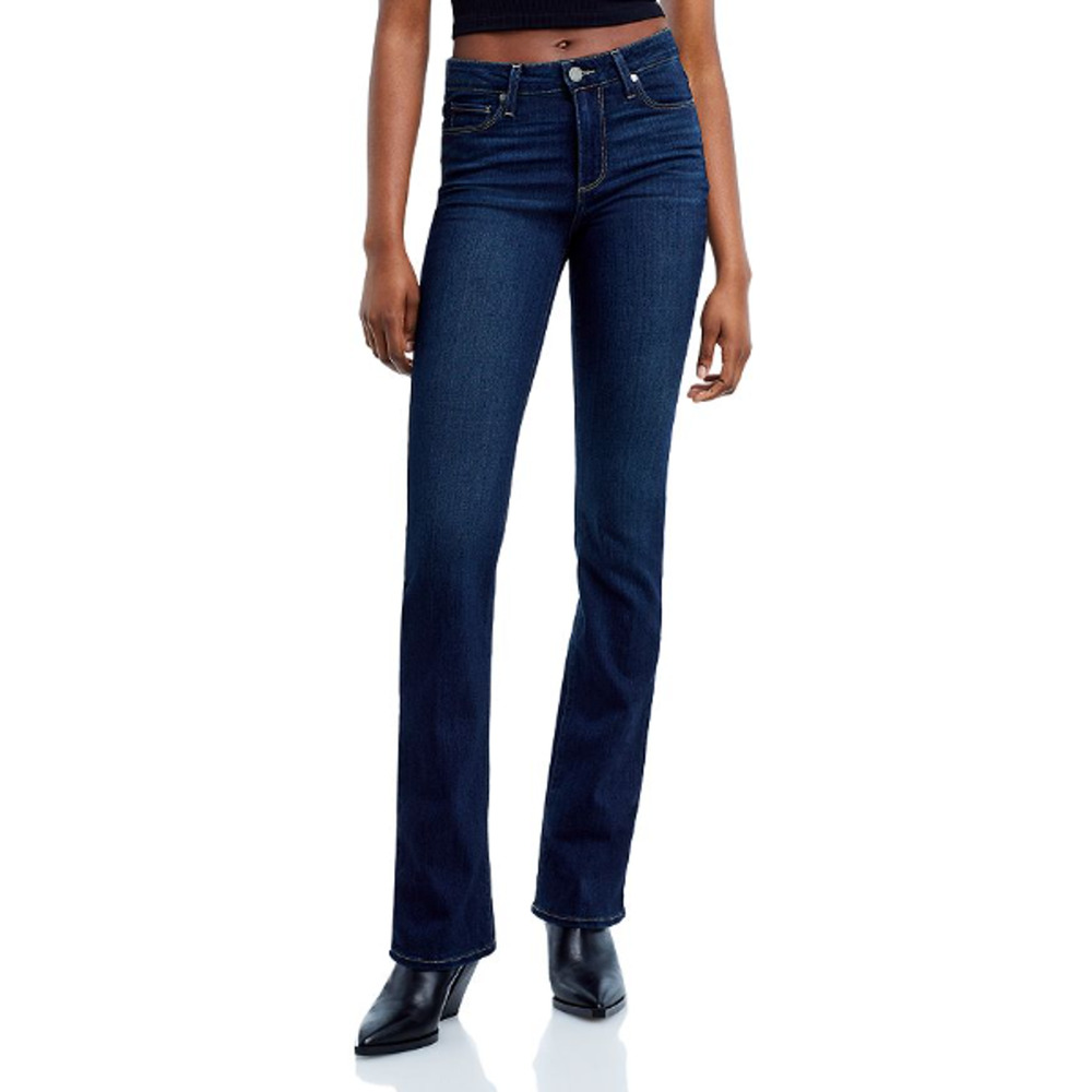 PAIGE Women's Dark Blue Boot Cut Jeans
